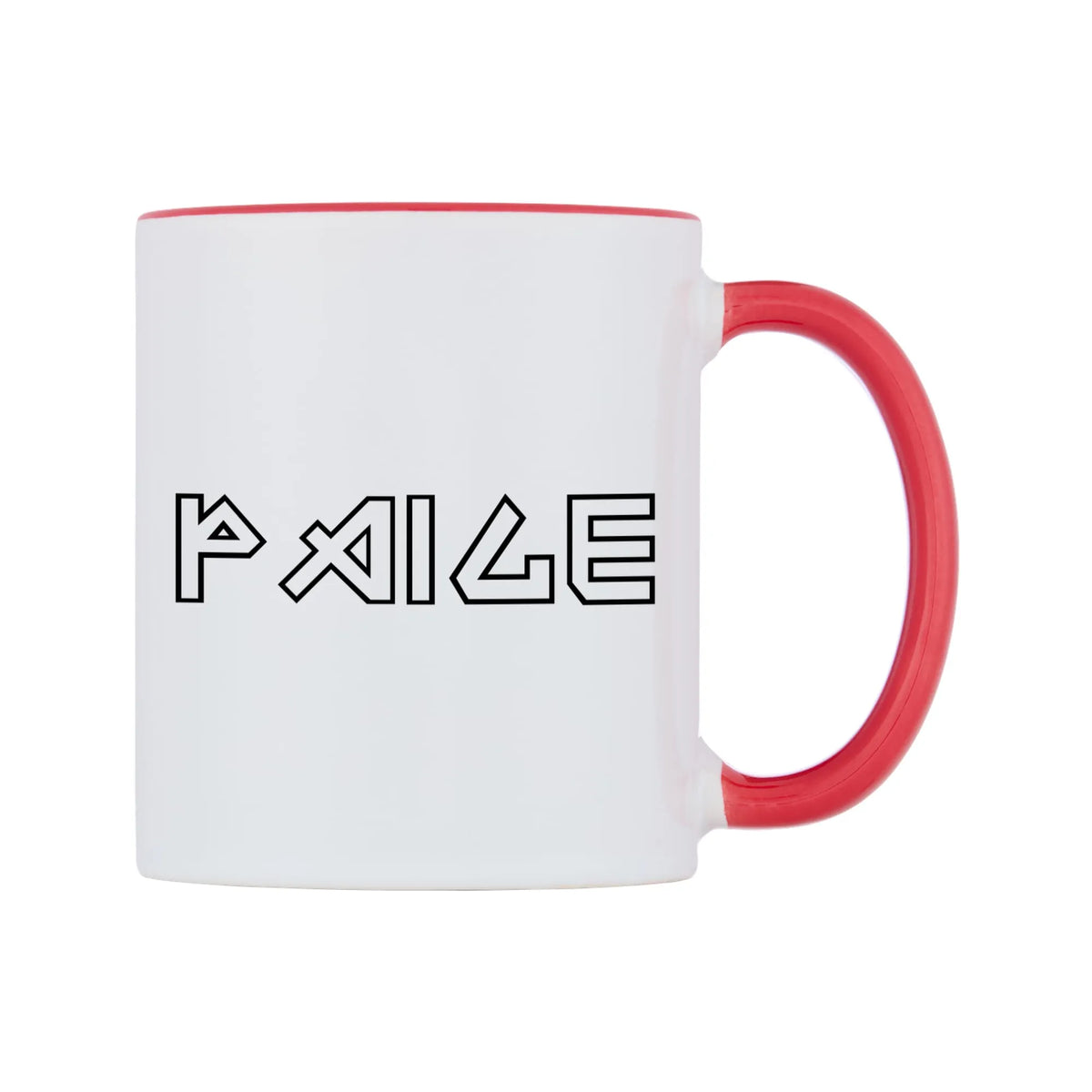 Paige - Iron Maiden Themed Mug — white 11oz gloss mug with a red inside and handle, left side, on a white background