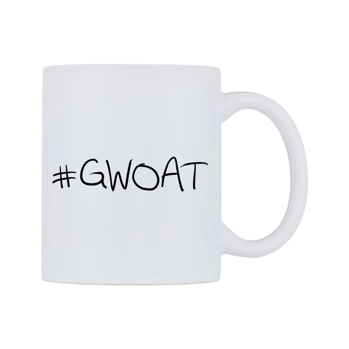 GWOAT Mug — mug, left side, on a white background