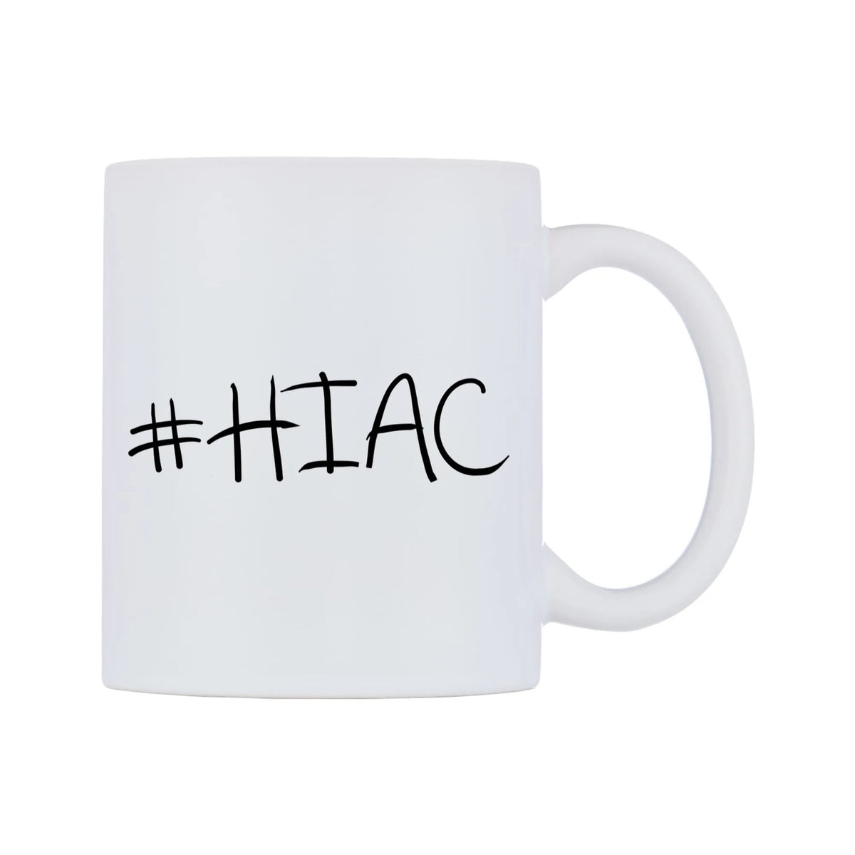 HIAC Mug — mug, left side, on a white background