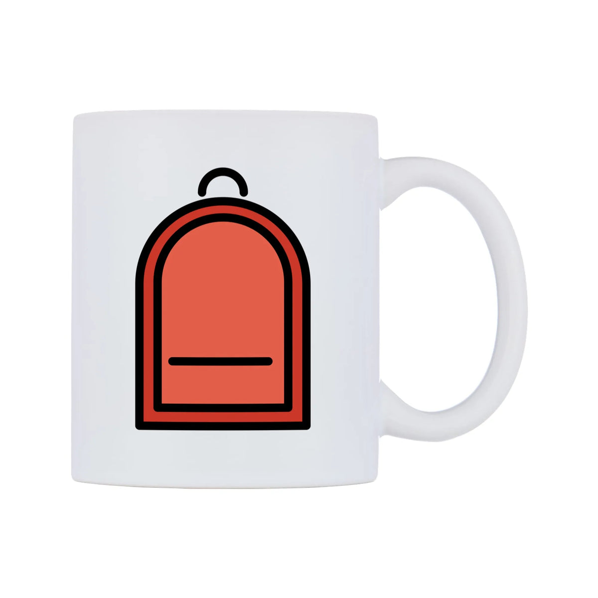 Backpack Emoji Mug — mug, left side, on a white background