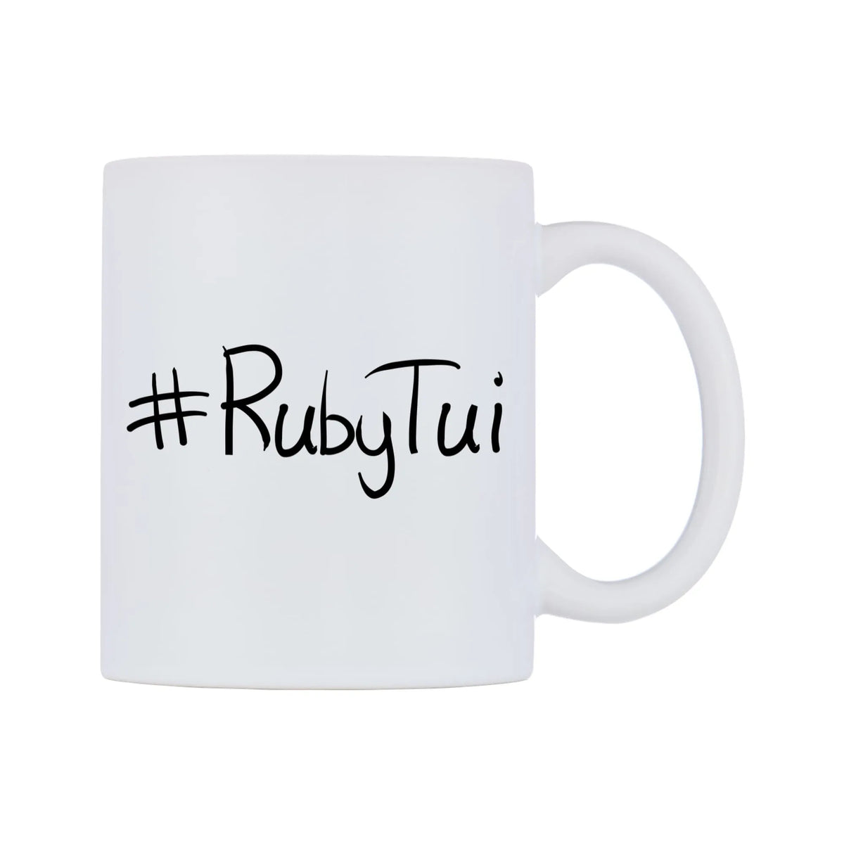 RubyTui Mug — mug, left side, on a white background