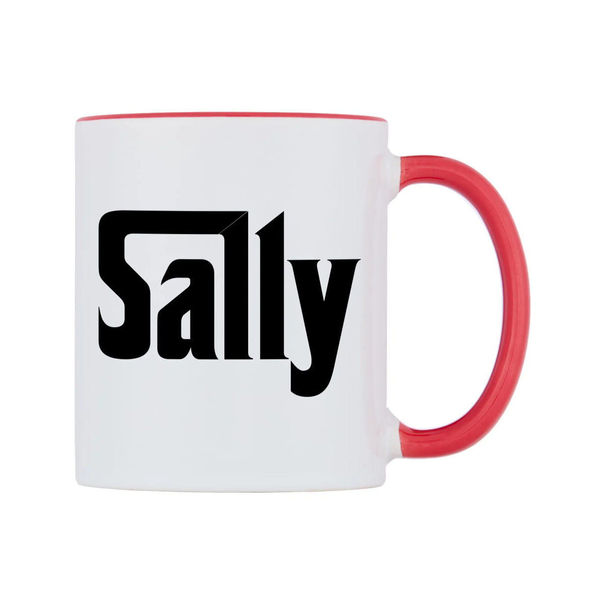 Sally - Godfather Themed Mug — white 11oz gloss mug with a red inside and handle, left side, on a white background