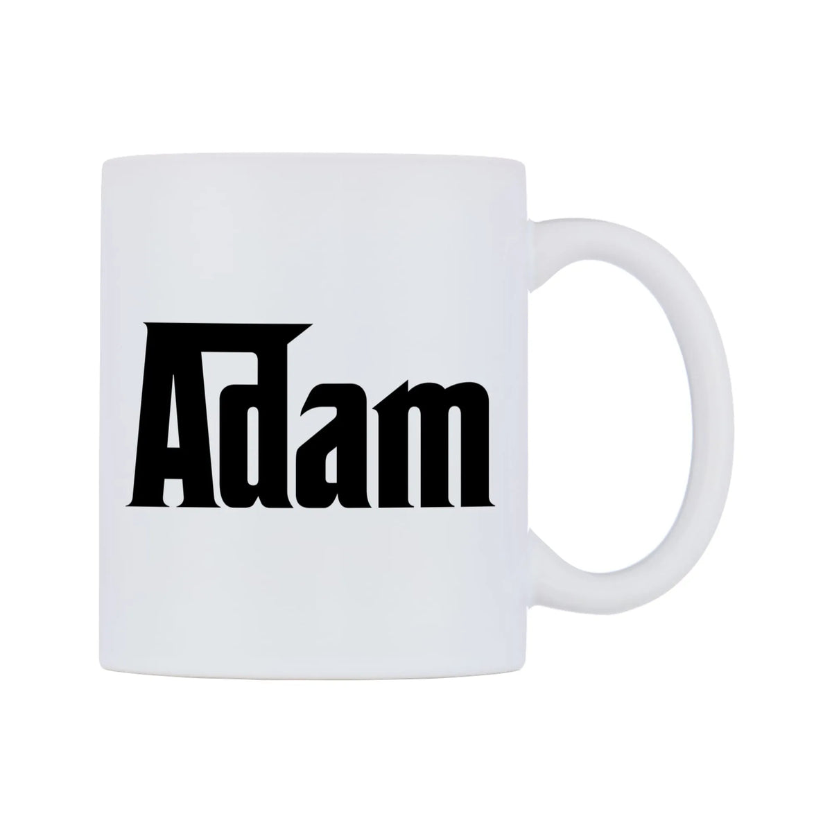 Adam - Godfather Themed Mug — white 11oz gloss mug, left side, on a white background