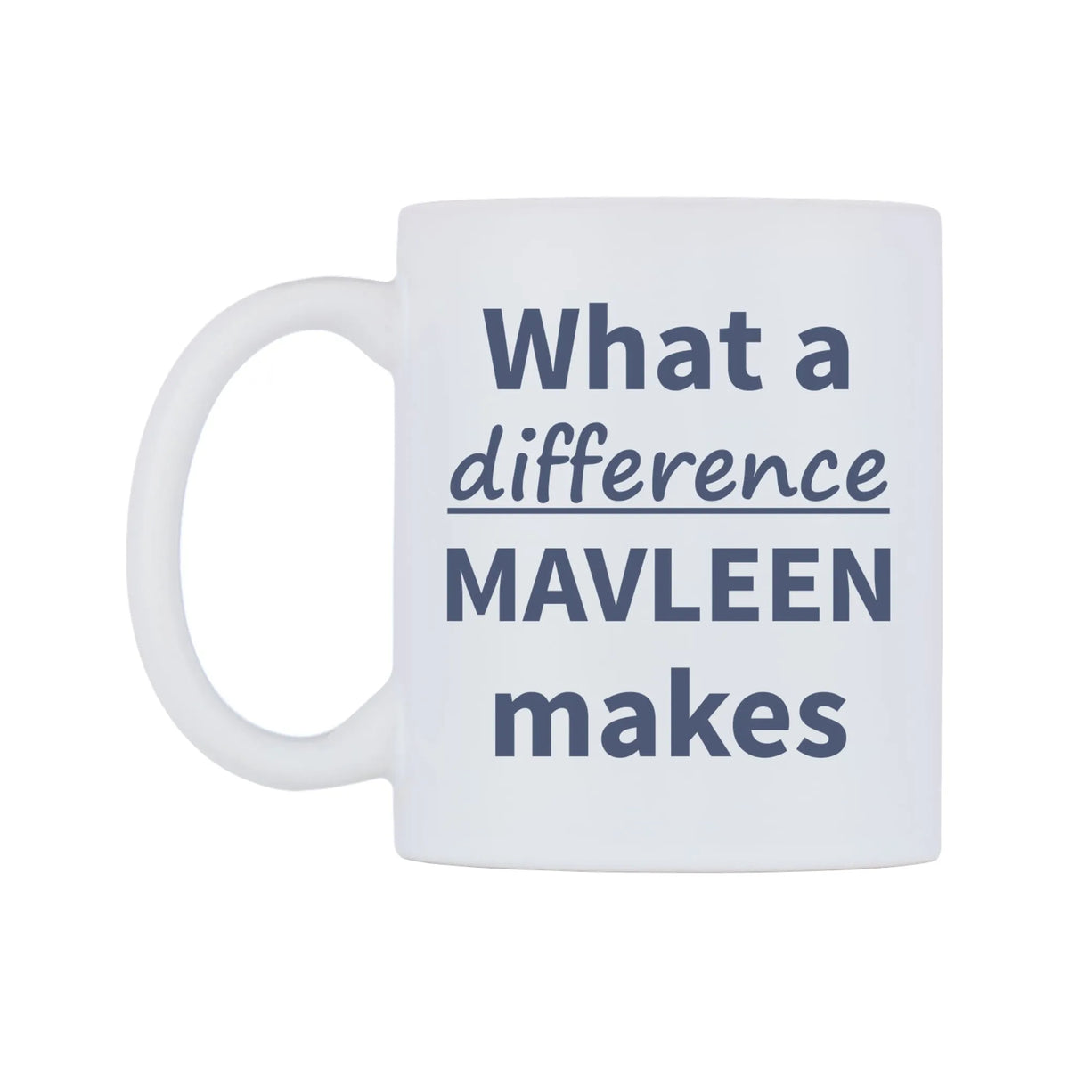 What a difference MAVLEEN makes Mug — mug, right side, on a white background