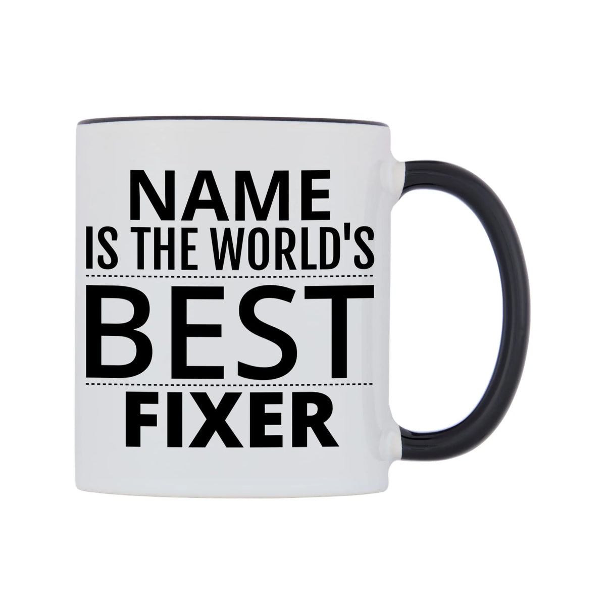Imaginary Friends are People Too! Mug — white 11oz gloss mug with a black inside and handle, left side, on a white background