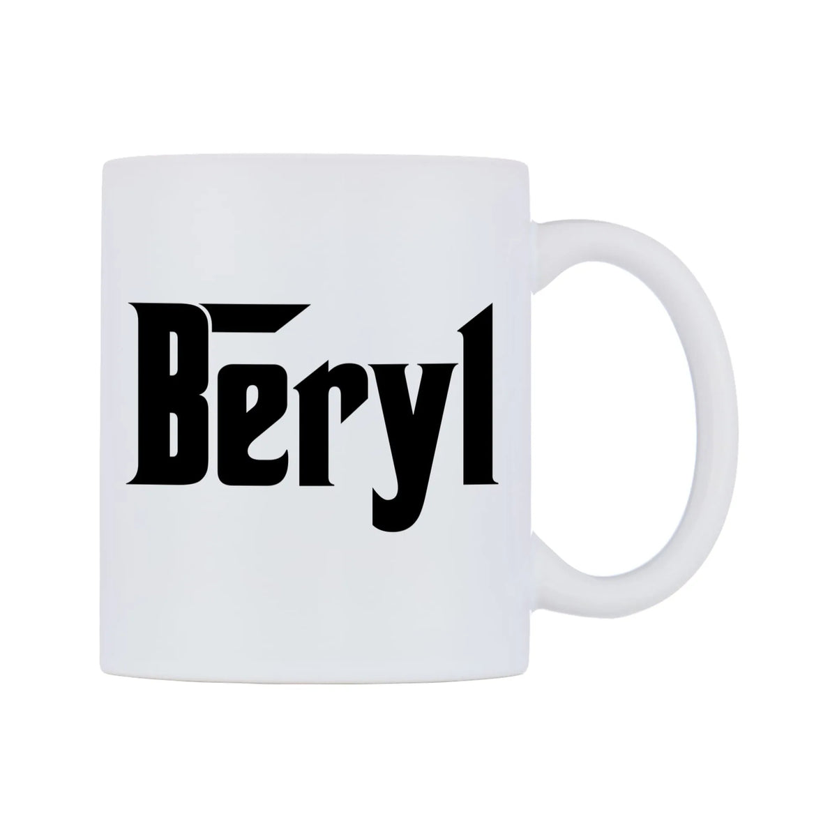 Beryl - Godfather Themed Mug — white 11oz gloss mug, left side, on a white background