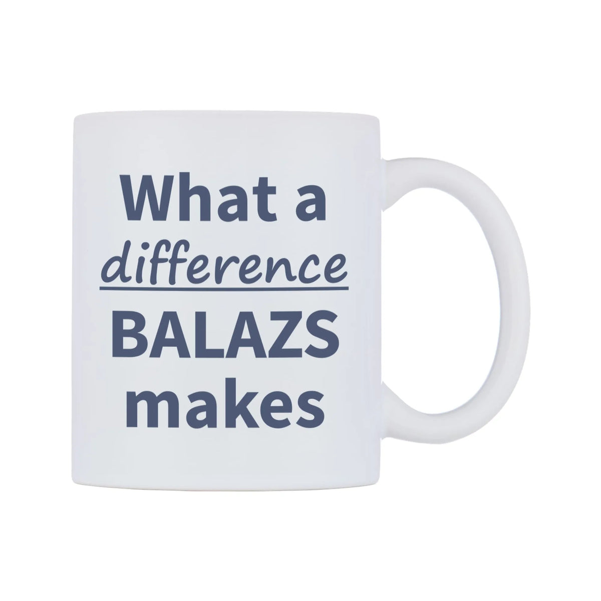 What a difference BALAZS makes Mug — mug, left side, on a white background