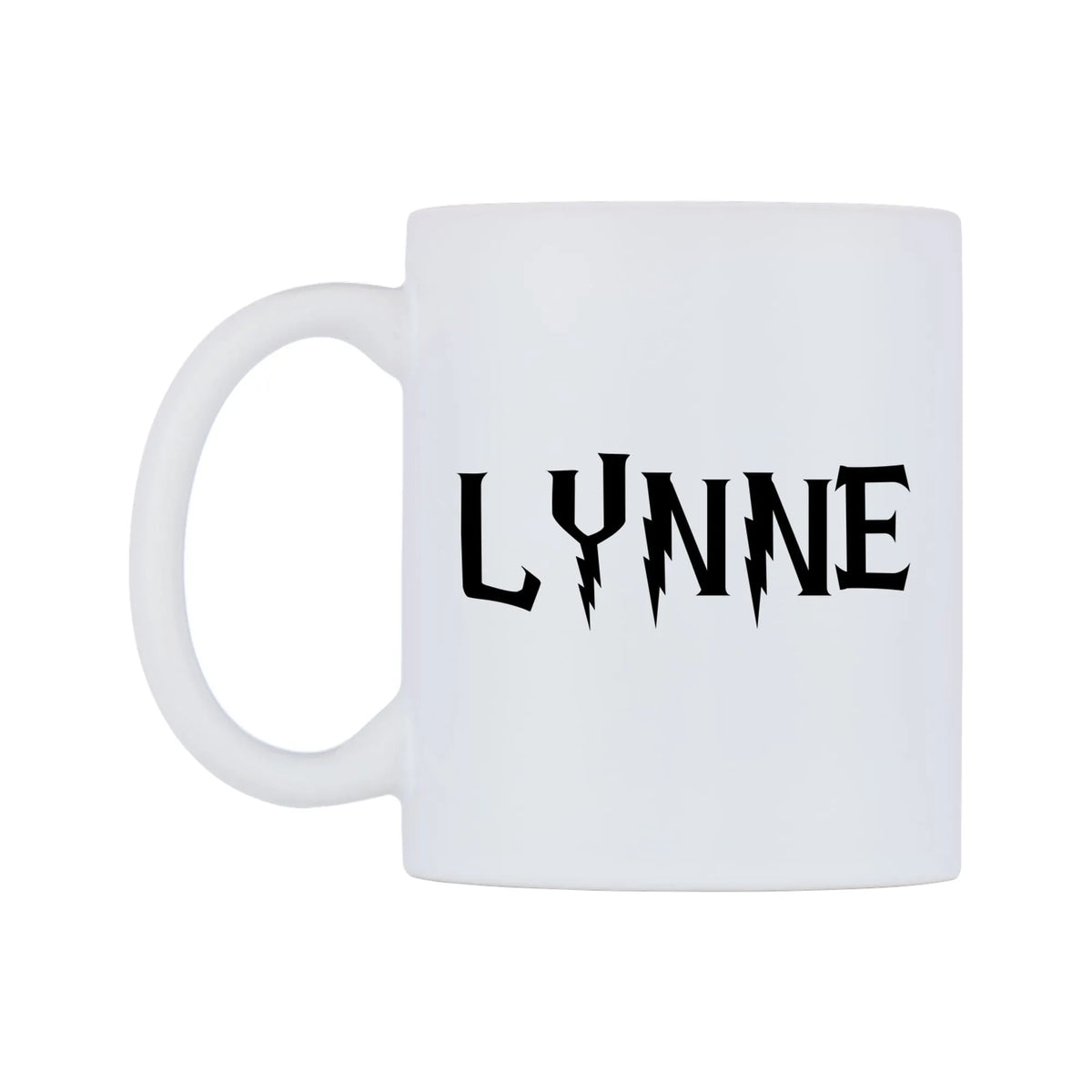 Lynne - Wizard Themed Mug — white 11oz gloss mug, right side, on a white background