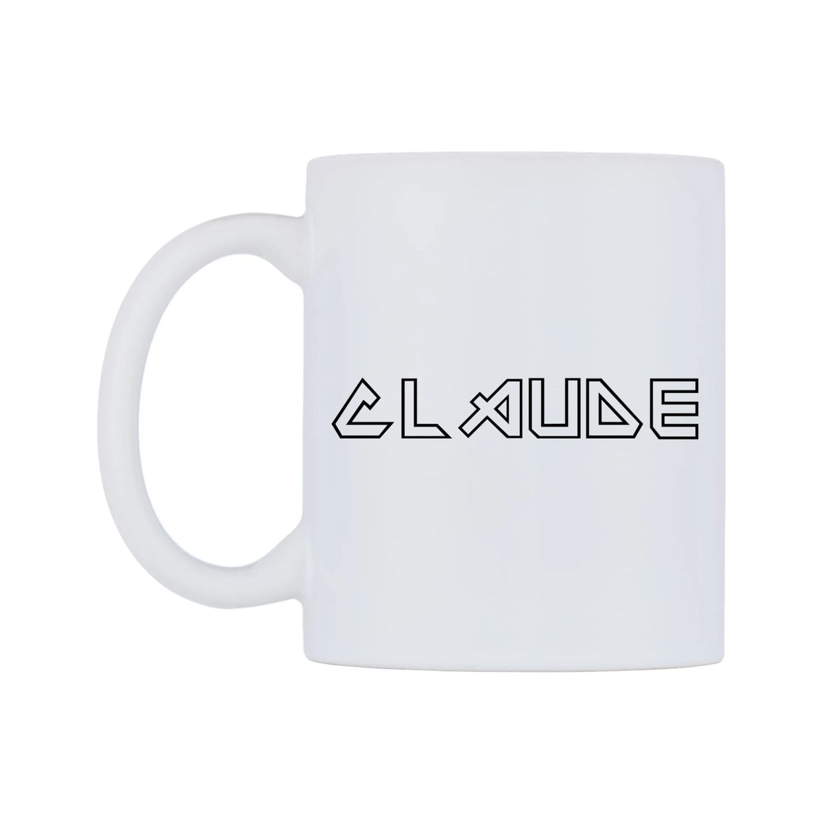 Claude - Iron Maiden Themed Mug — white 11oz gloss mug, right side, on a white background