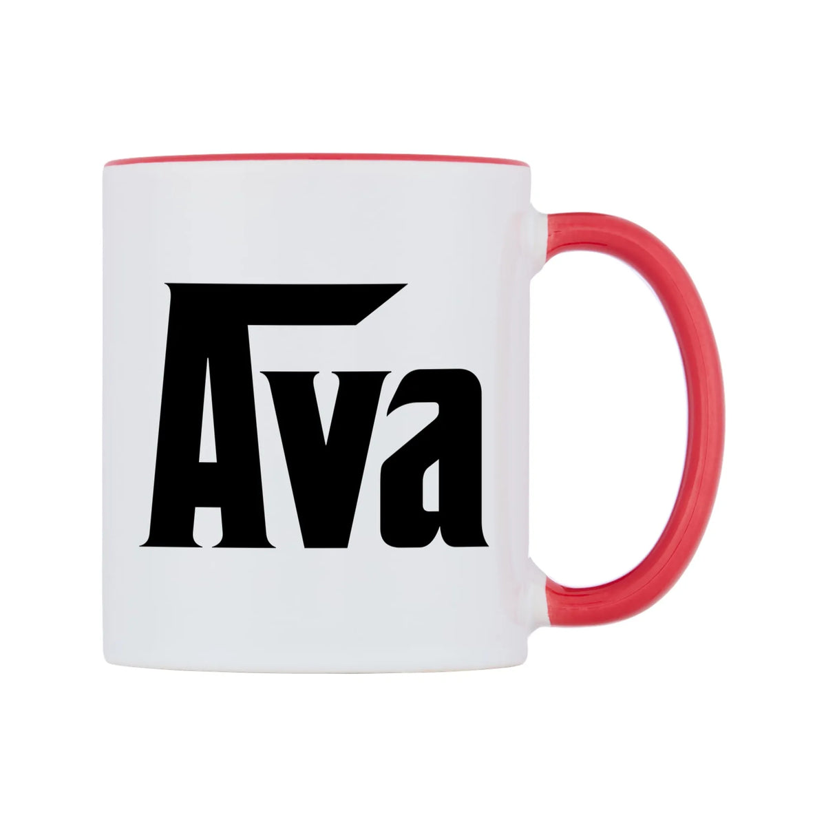 Ava - Godfather Themed Mug — white 11oz gloss mug with a red inside and handle, left side, on a white background