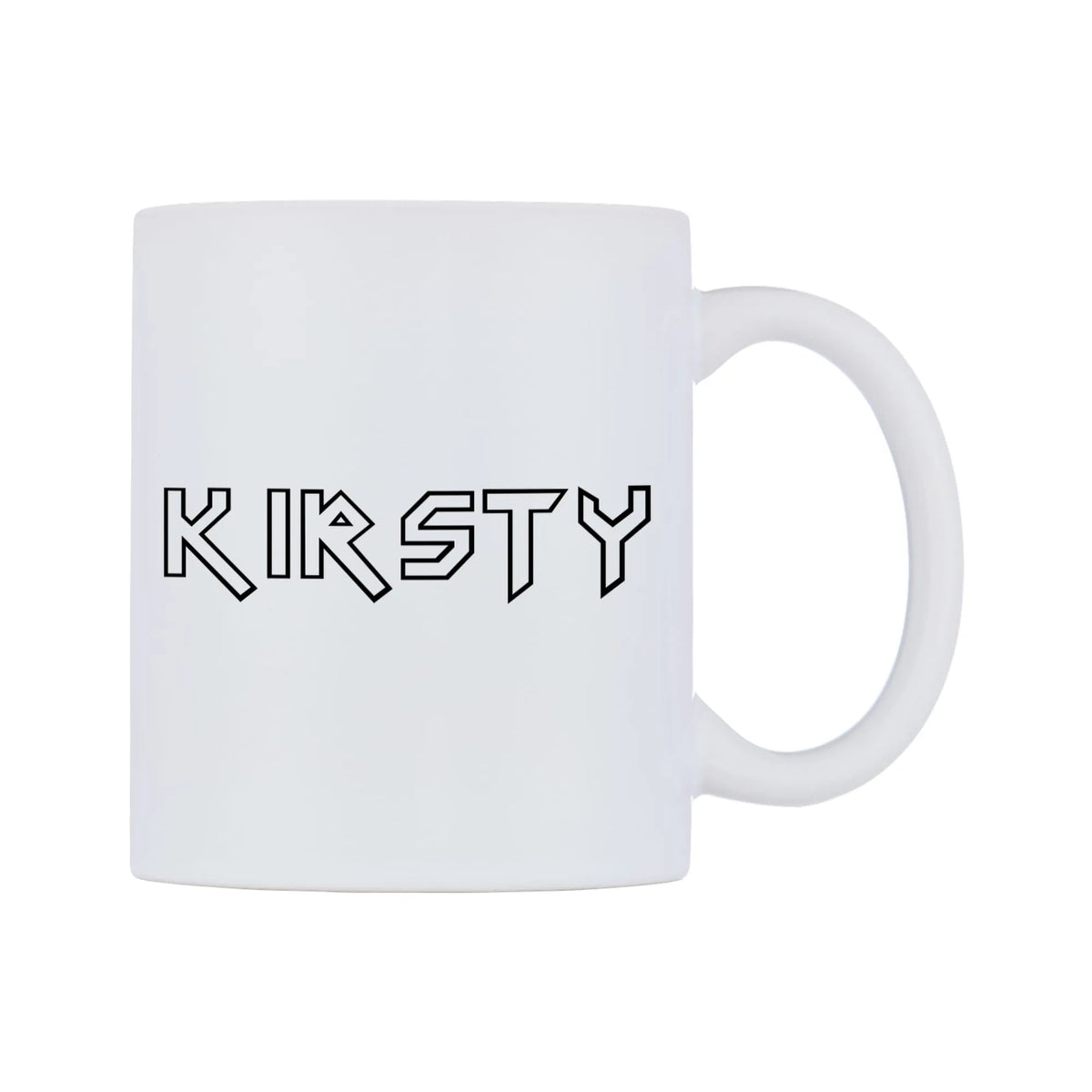 Kirsty - Iron Maiden Themed Mug — white 11oz gloss mug, left side, on a white background