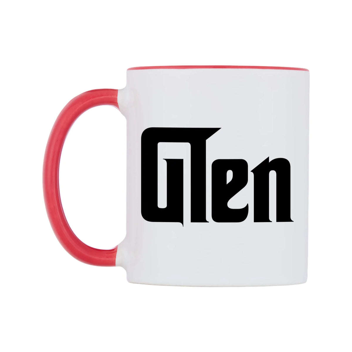Glen - Godfather Themed Mug — white 11oz gloss mug with a red inside and handle, right side, on a white background
