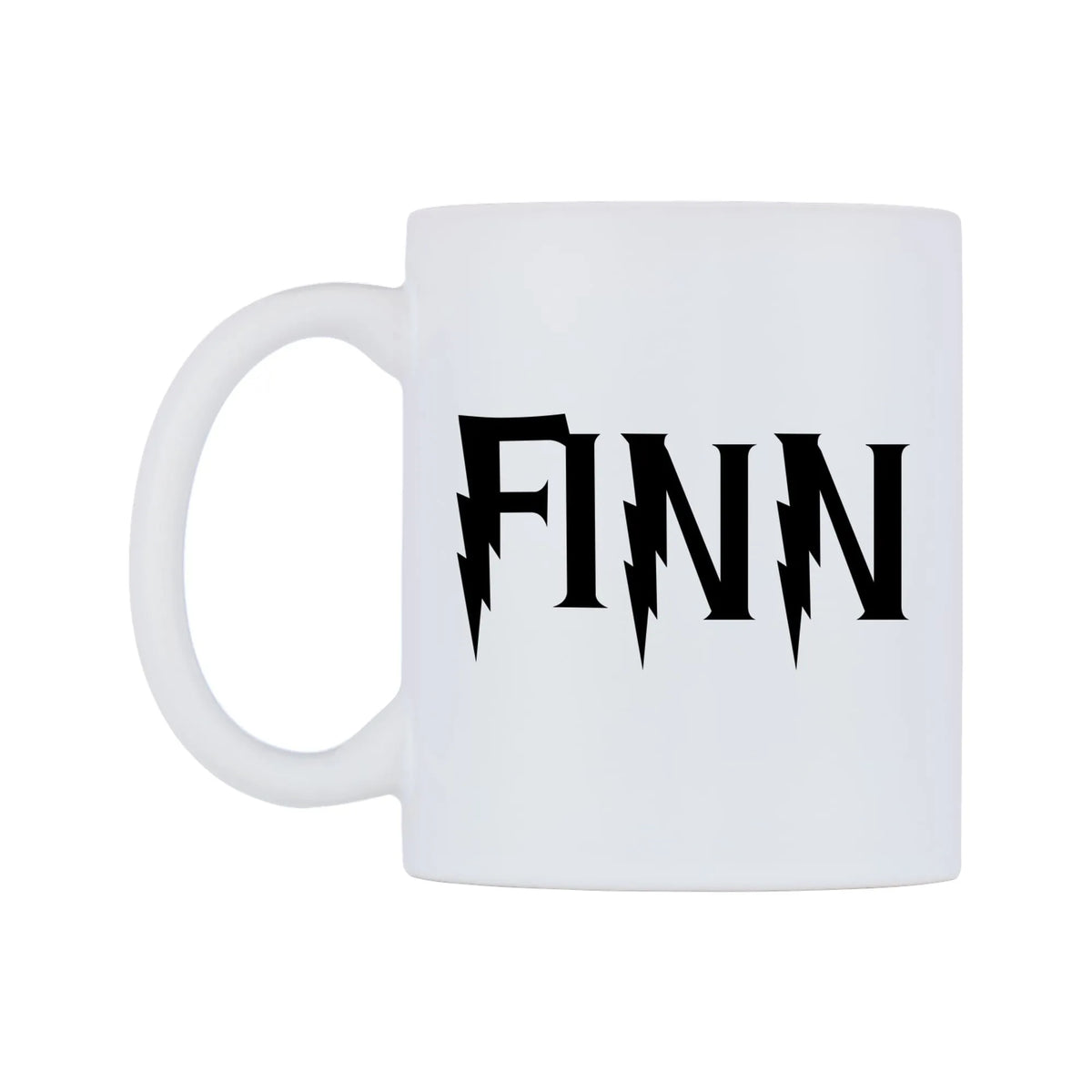 Finn - Wizard Themed Mug — white 11oz gloss mug, right side, on a white background