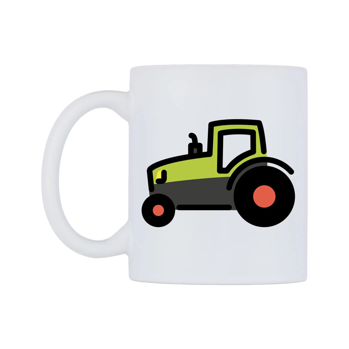 Tractor Emoji Mug — mug, right side, on a white background
