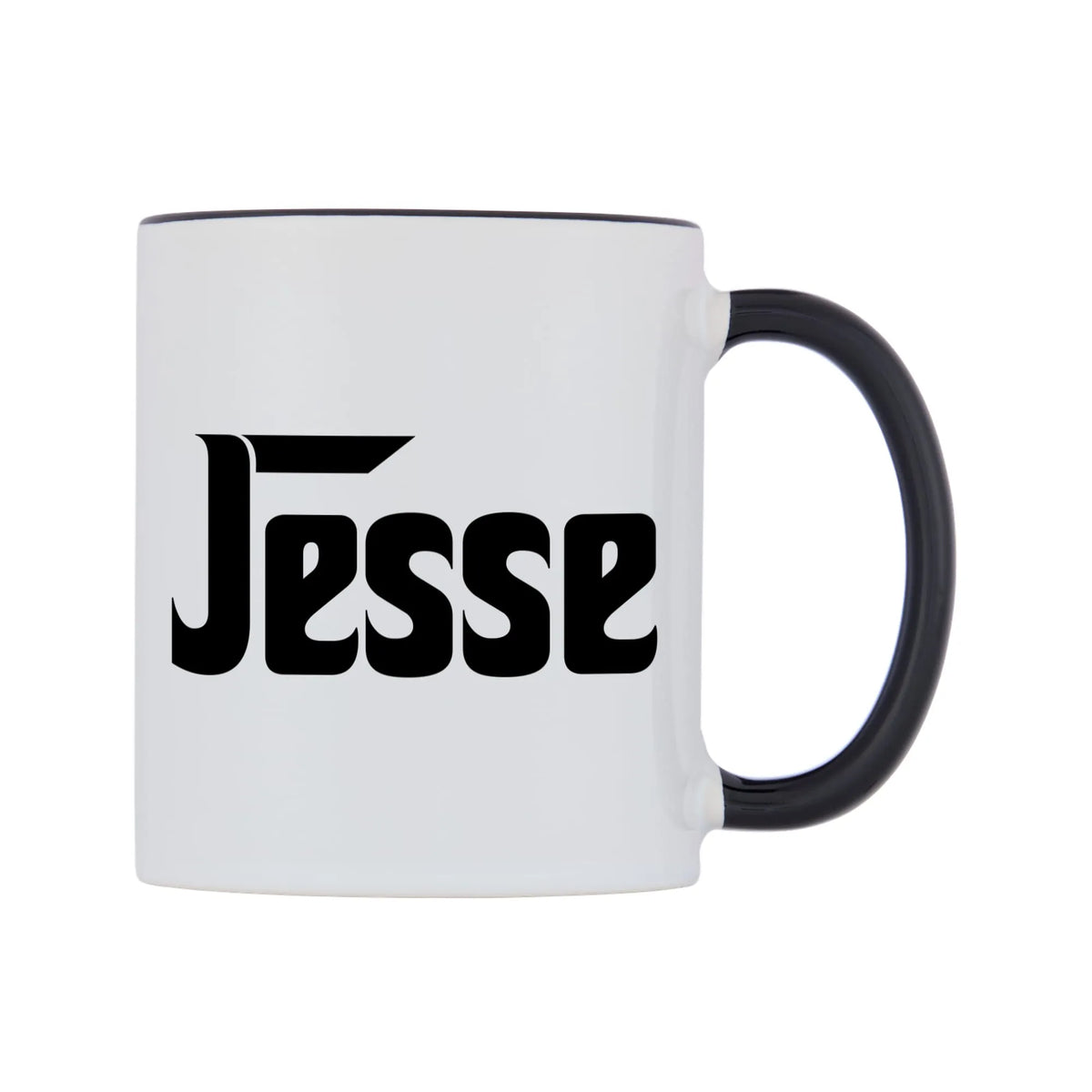 Jesse - Godfather Themed Mug — white 11oz gloss mug with a black inside and handle, left side, on a white background