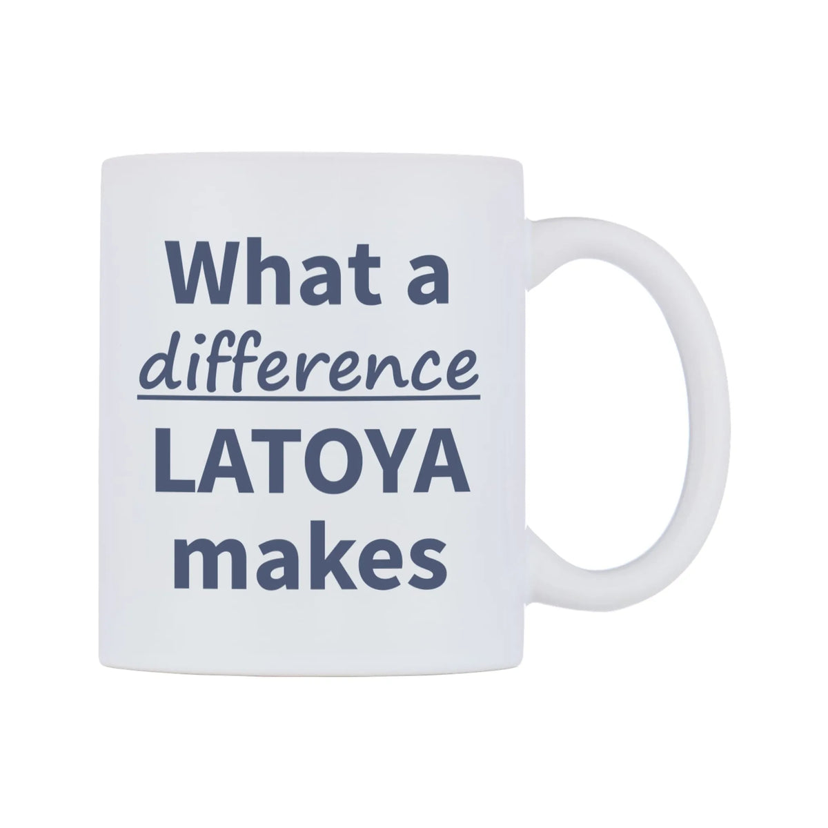 What a difference LATOYA makes Mug — mug, left side, on a white background