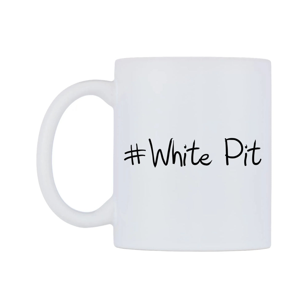 White Pit Mug — mug, right side, on a white background