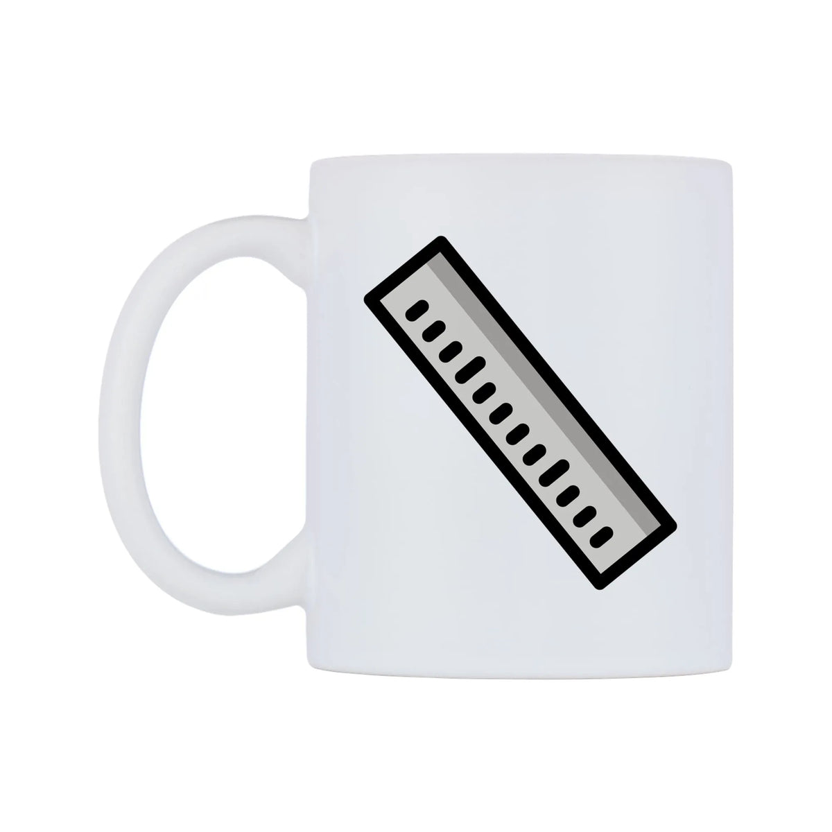 Straight Ruler Emoji Mug — mug, right side, on a white background