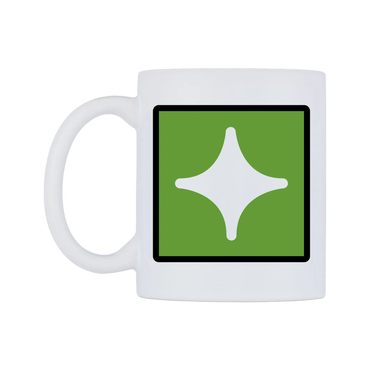 Sparkle Emoji Mug — mug, right side, on a white background
