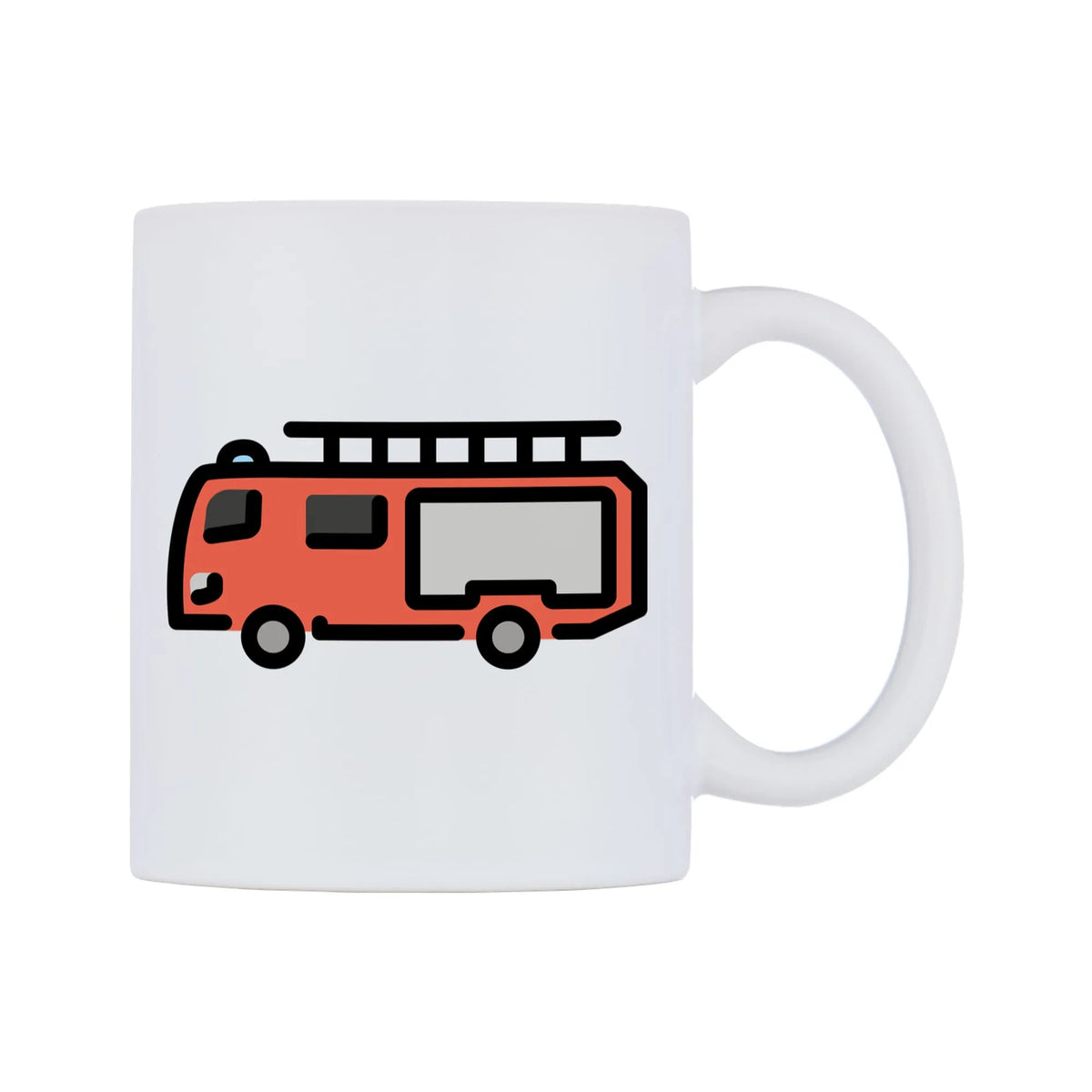 Fire Engine Emoji Mug — mug, left side, on a white background