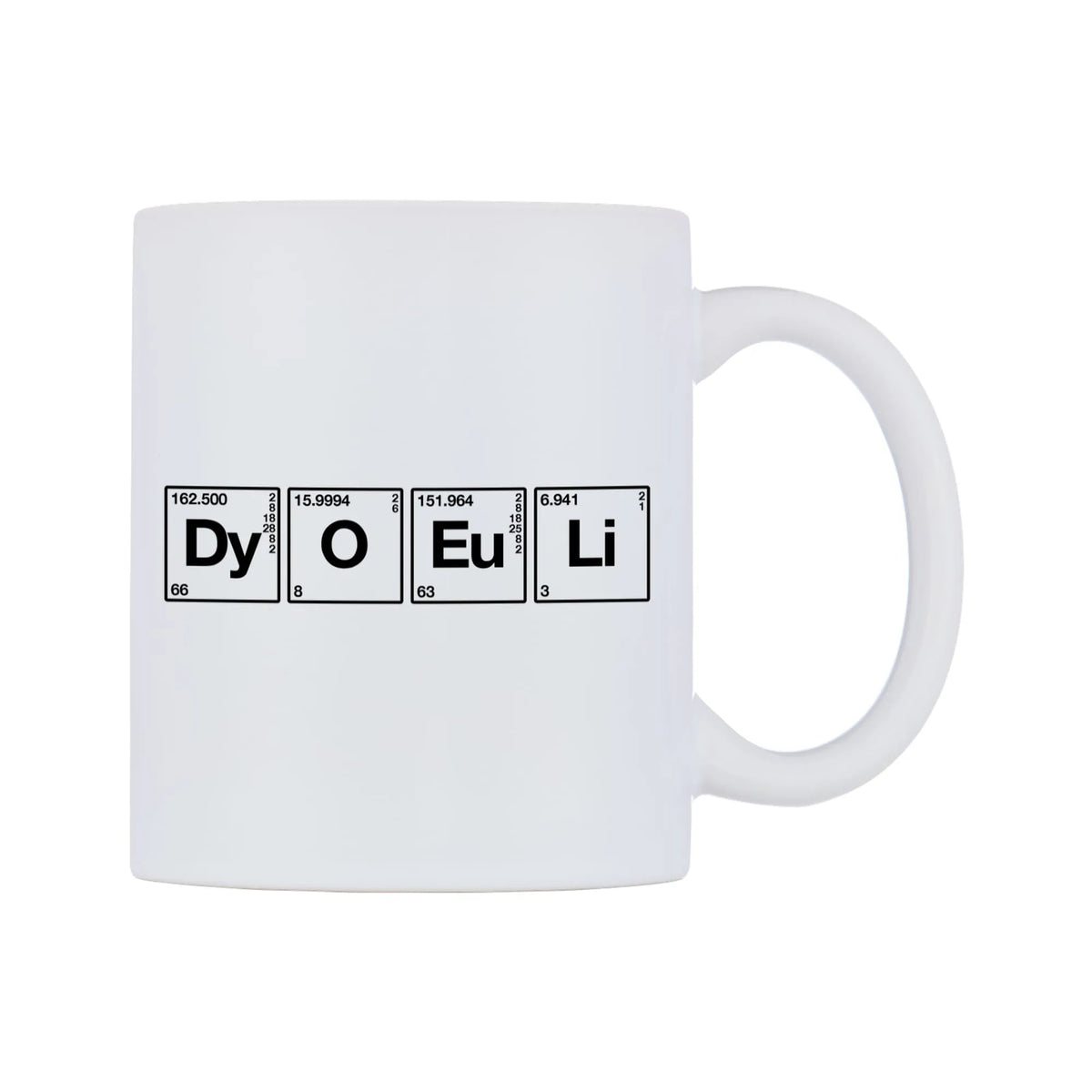 Joel - Chemistry Themed Mug — mug, left side, on a white background