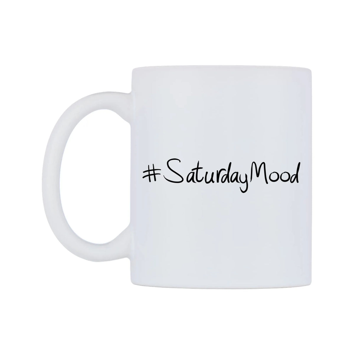 SaturdayMood Mug — mug, right side, on a white background