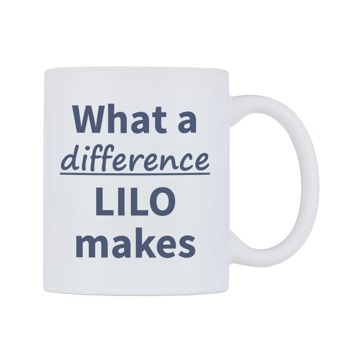 What a difference LILO makes Mug — mug, left side, on a white background