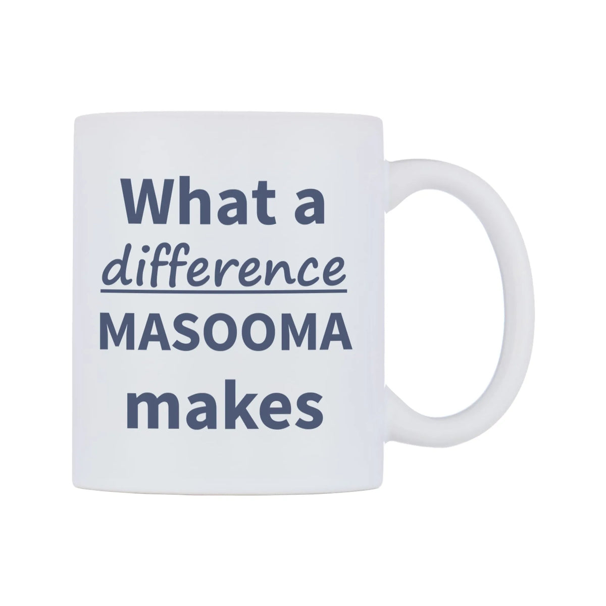 What a difference MASOOMA makes Mug — mug, left side, on a white background