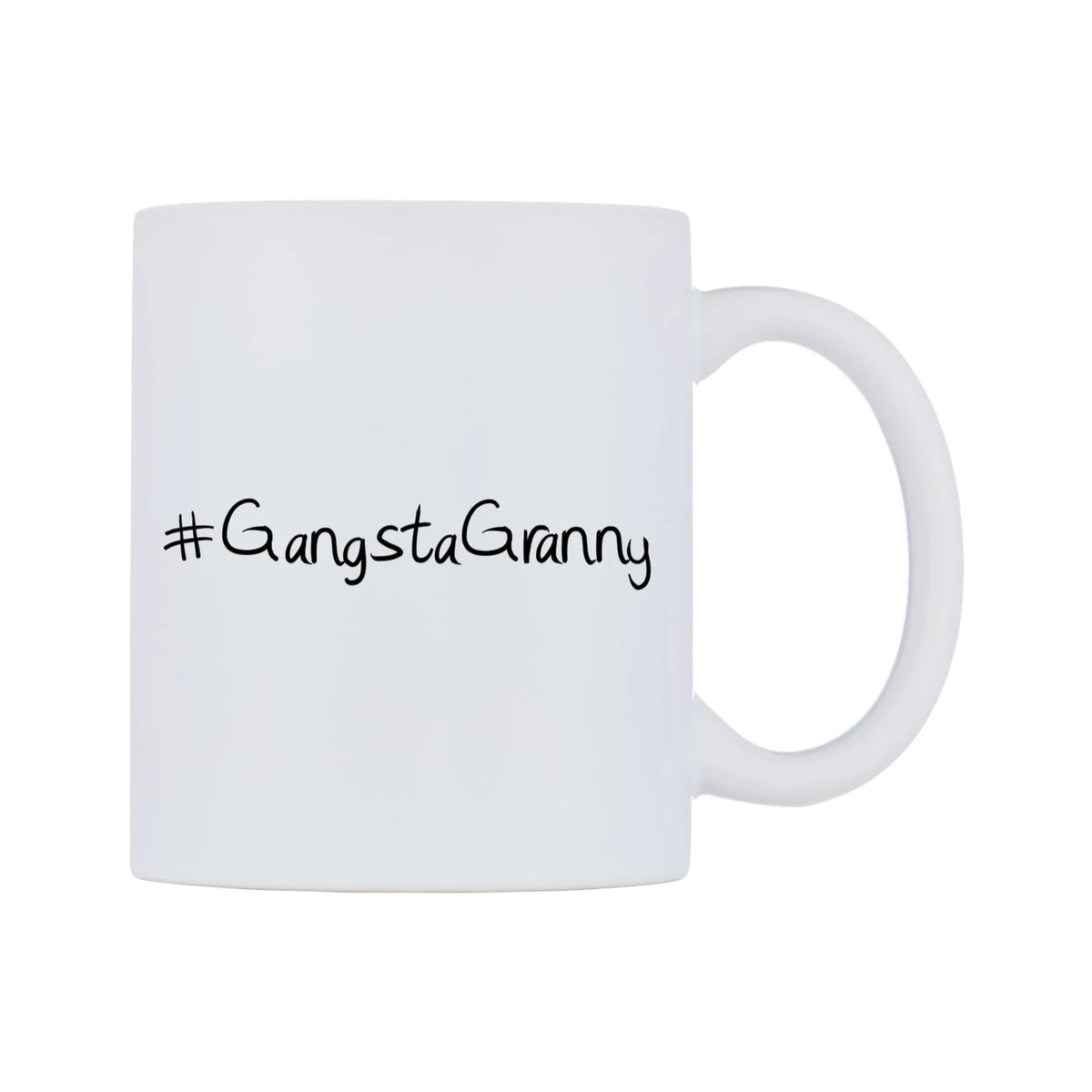 GangstaGranny Mug — mug, left side, on a white background