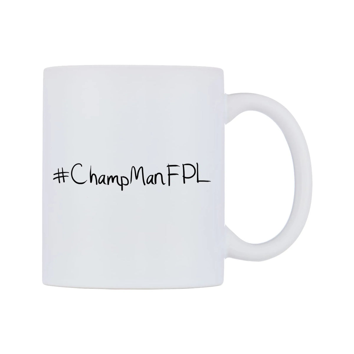 ChampManFPL Mug — mug, left side, on a white background