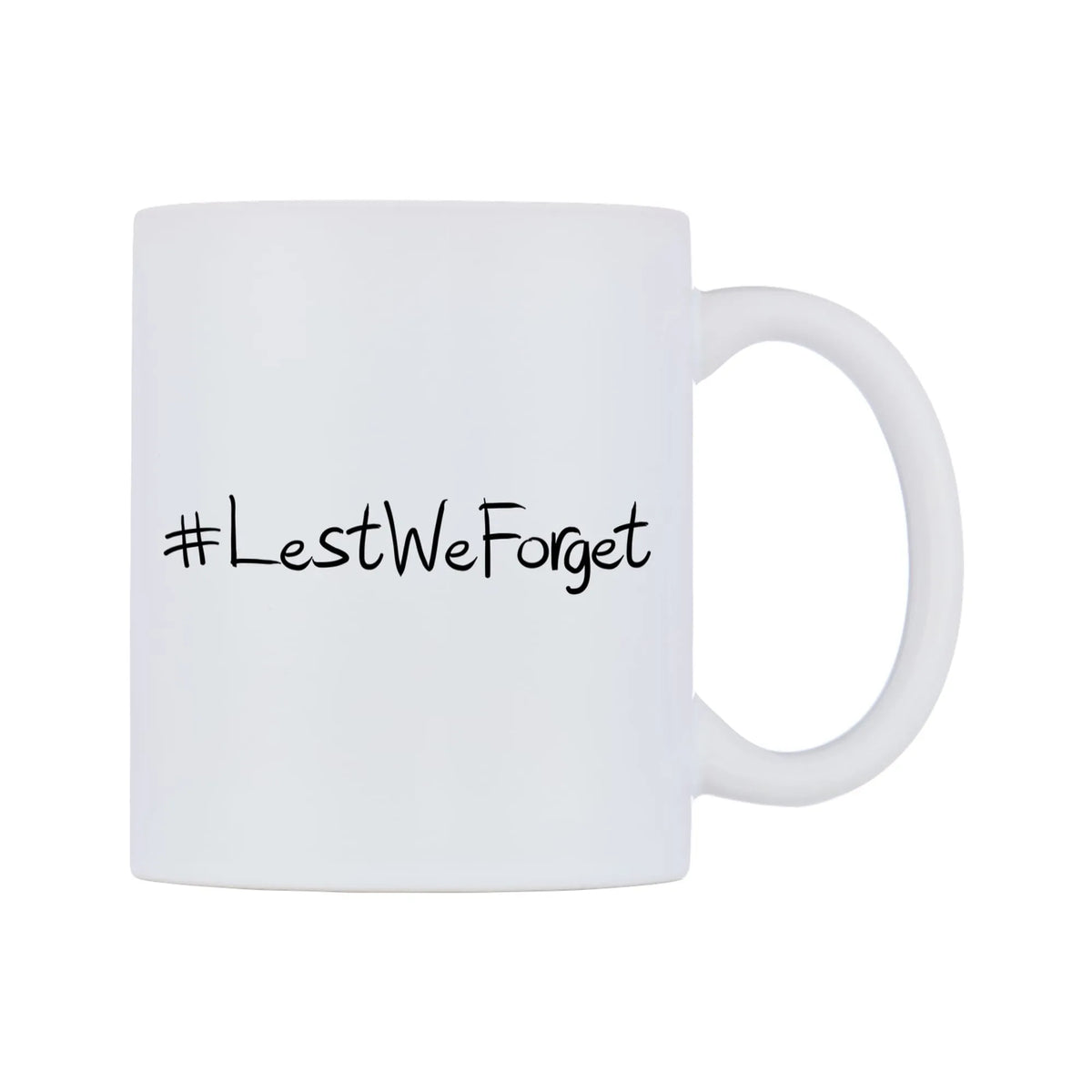 LestWeForget Mug — mug, left side, on a white background