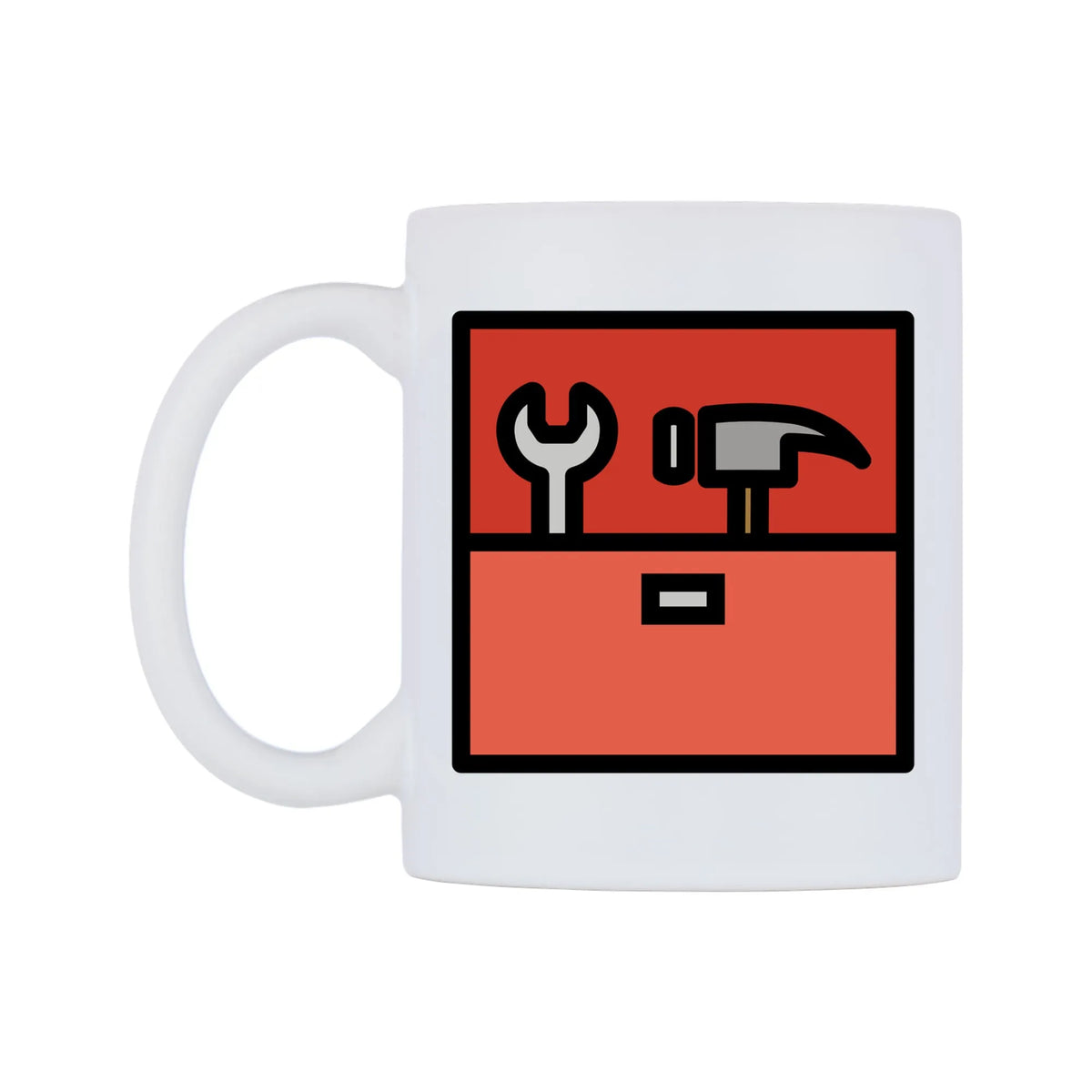 Toolbox Emoji Mug — mug, right side, on a white background