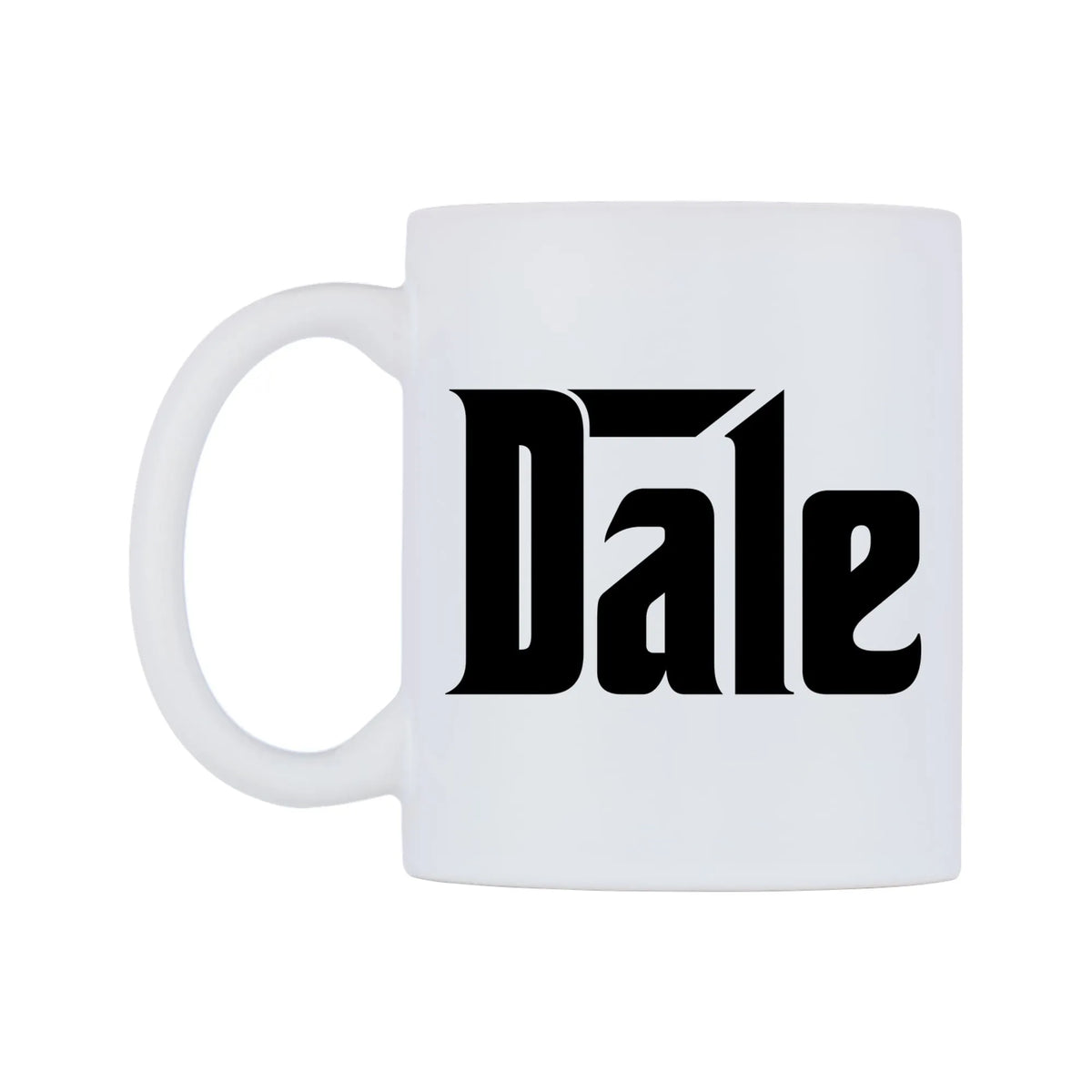 Dale - Godfather Themed Mug — white 11oz gloss mug, right side, on a white background
