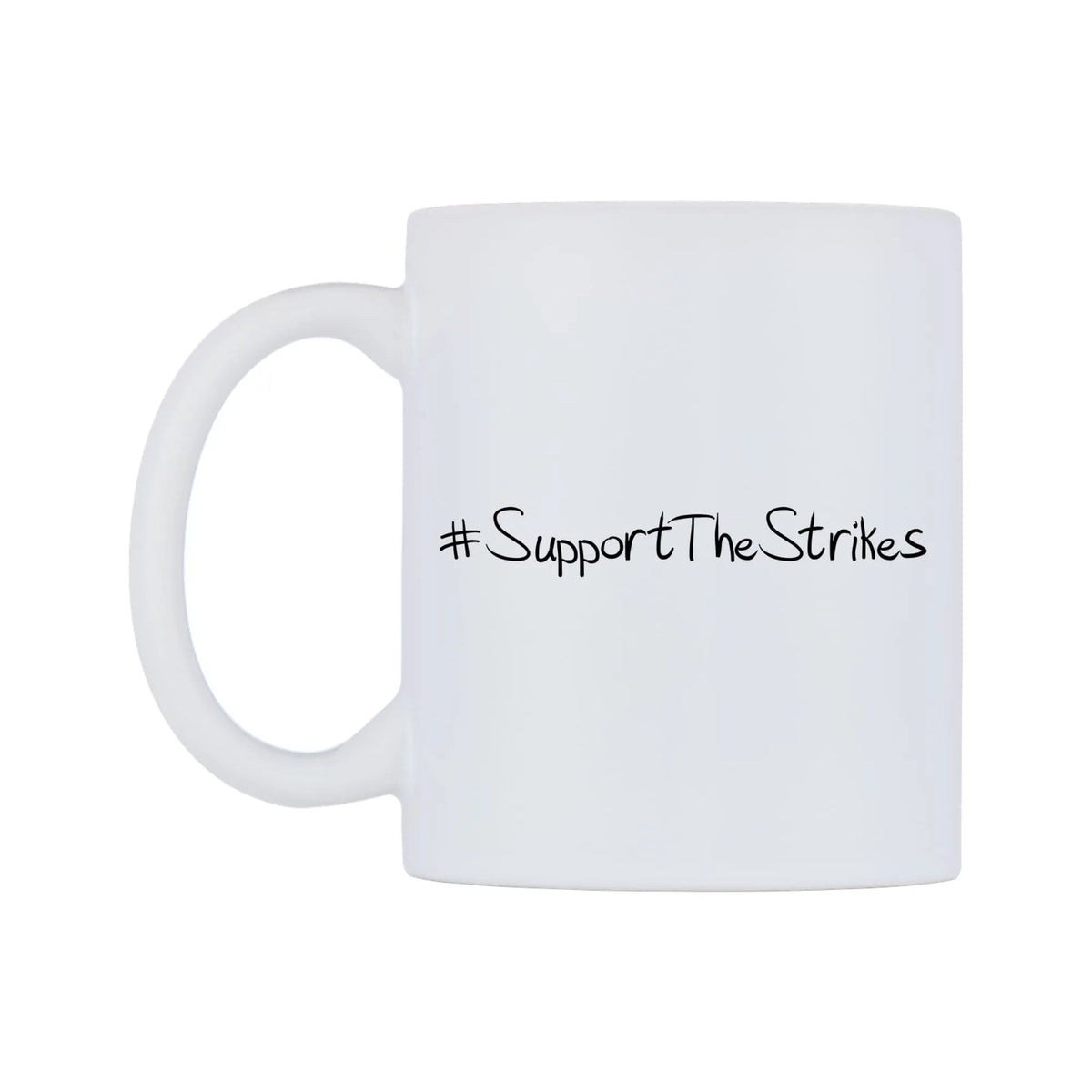 SupportTheStrikes Mug — mug, right side, on a white background