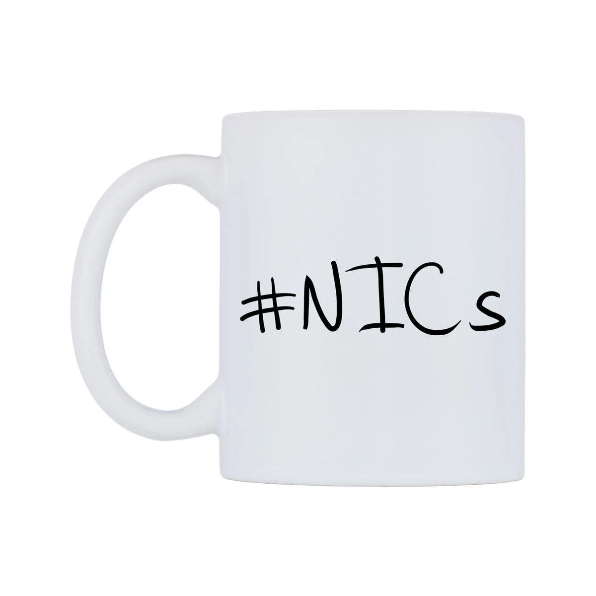 NICs Mug — mug, right side, on a white background