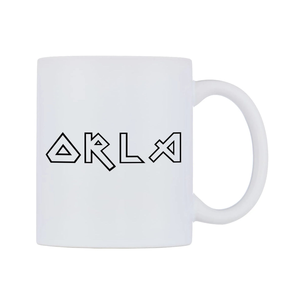 Orla - Iron Maiden Themed Mug — white 11oz gloss mug, left side, on a white background