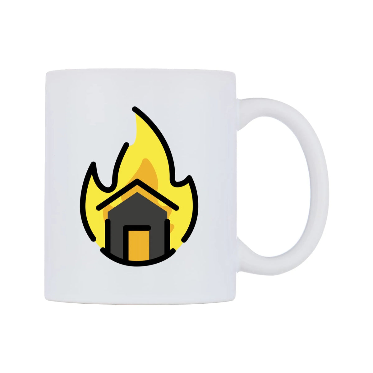 Structural Fire Emoji Mug — mug, left side, on a white background