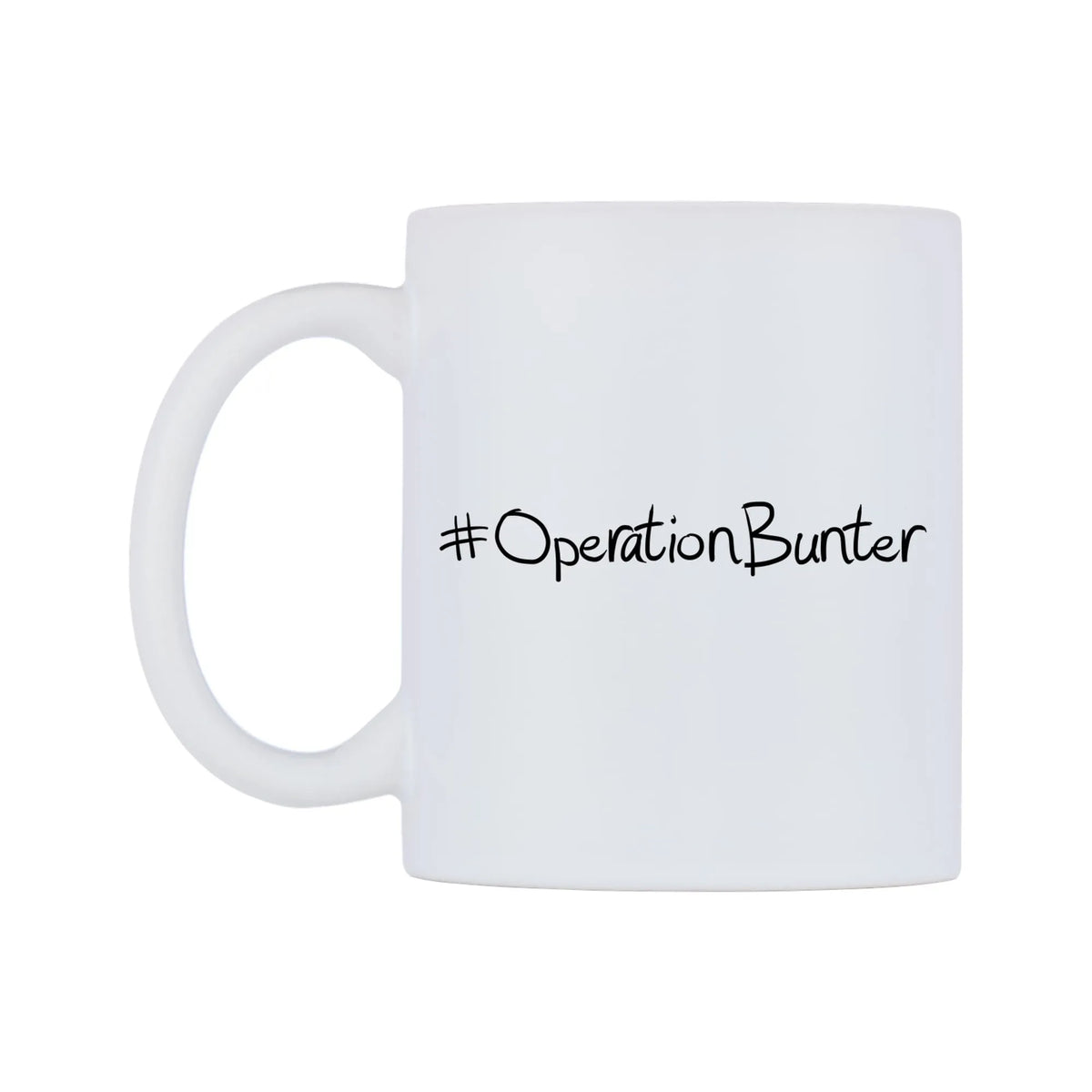 OperationBunter Mug — mug, right side, on a white background