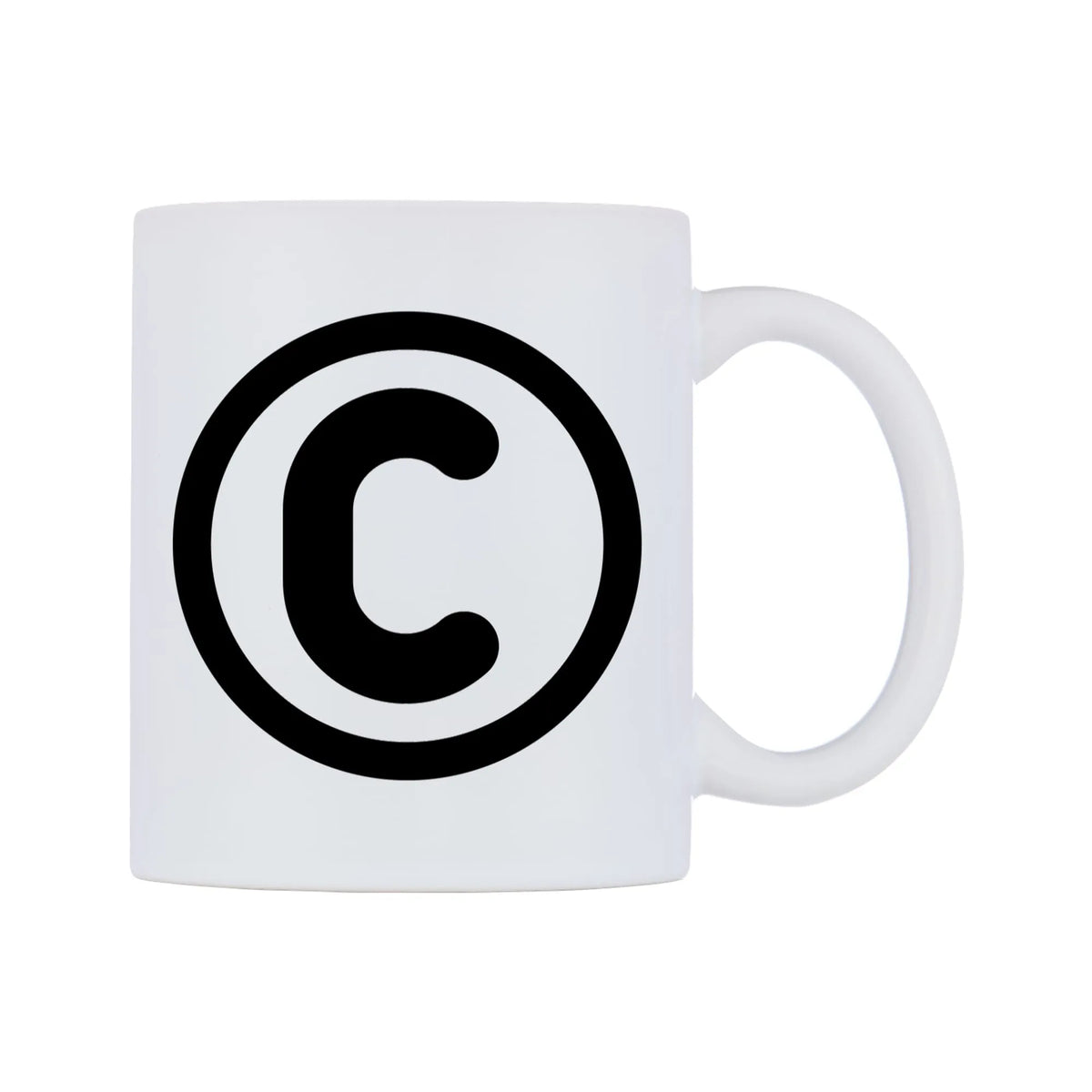 Copyright Emoji Mug — mug, left side, on a white background