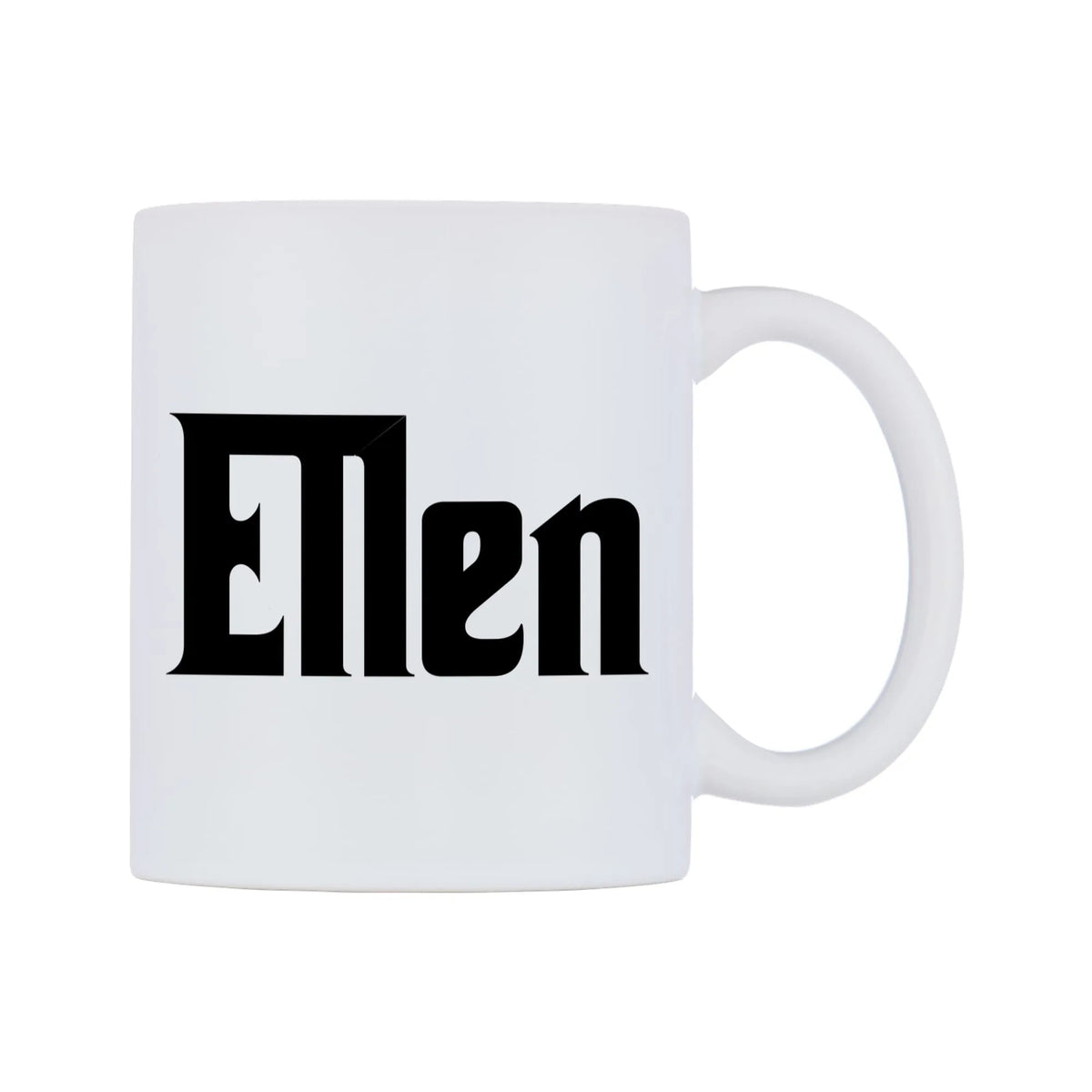 Ellen - Godfather Themed Mug — white 11oz gloss mug, left side, on a white background