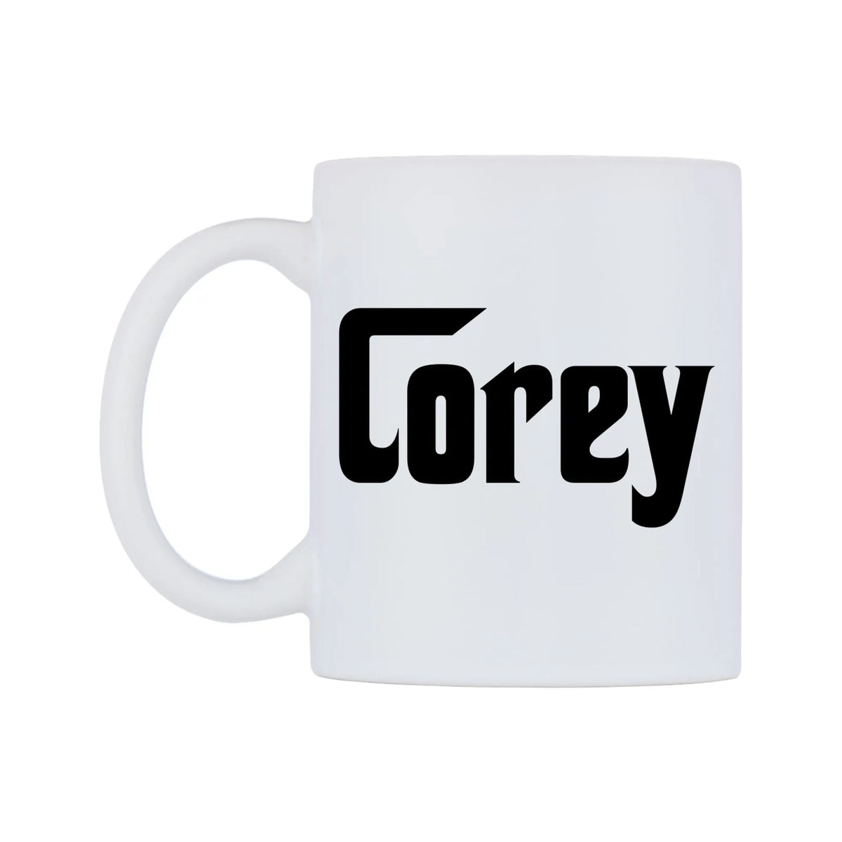 Corey - Godfather Themed Mug — white 11oz gloss mug, right side, on a white background