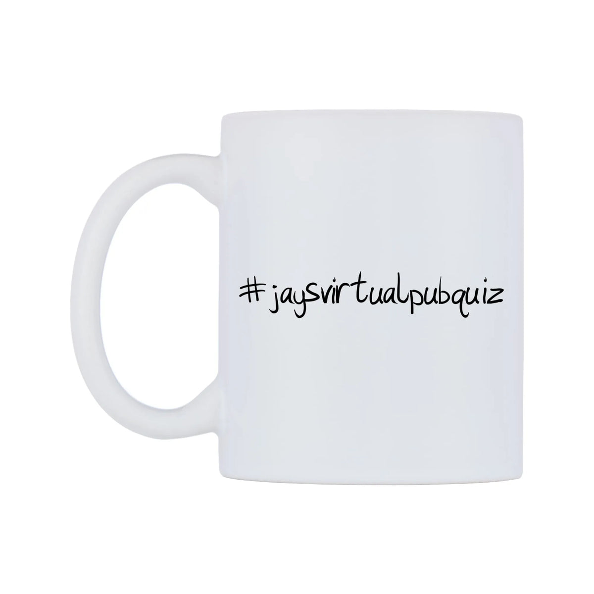 jaysvirtualpubquiz Mug — mug, right side, on a white background