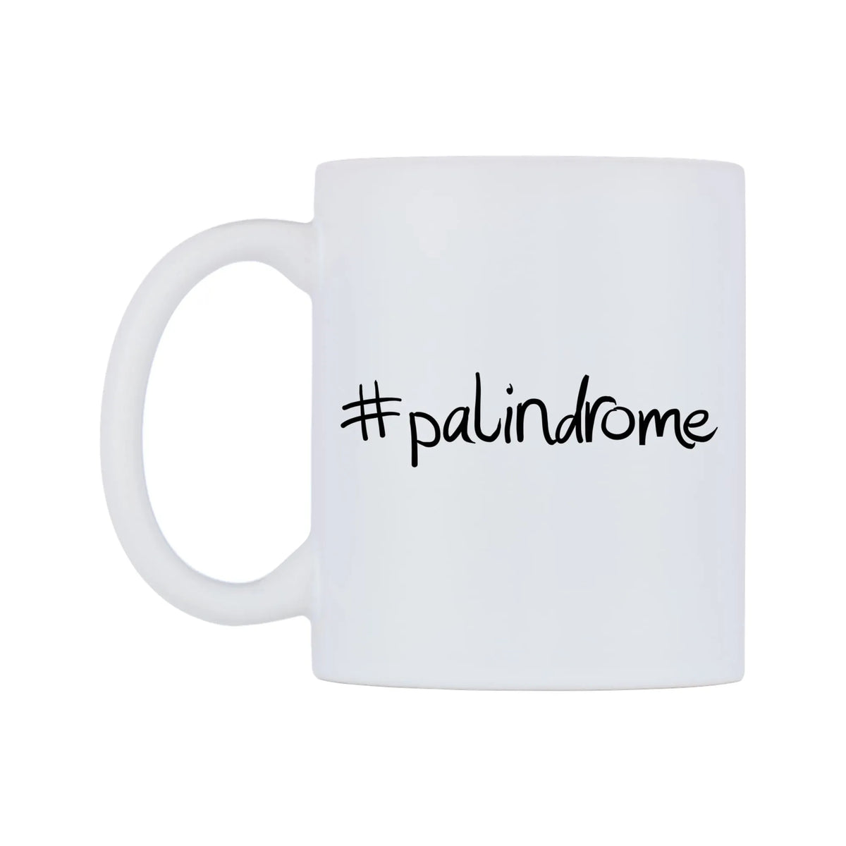 palindrome Mug — mug, right side, on a white background
