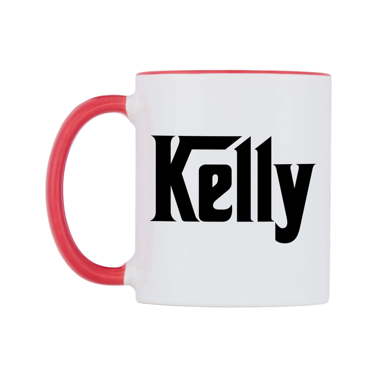 Kelly - Godfather Themed Mug — white 11oz gloss mug with a red inside and handle, right side, on a white background