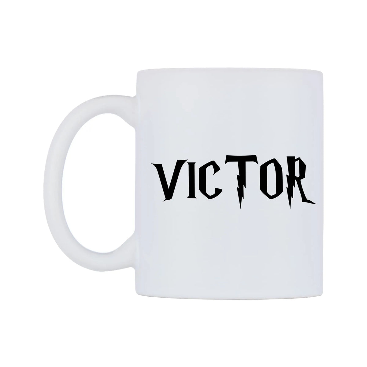 Victor - Wizard Themed Mug — mug, right side, on a white background