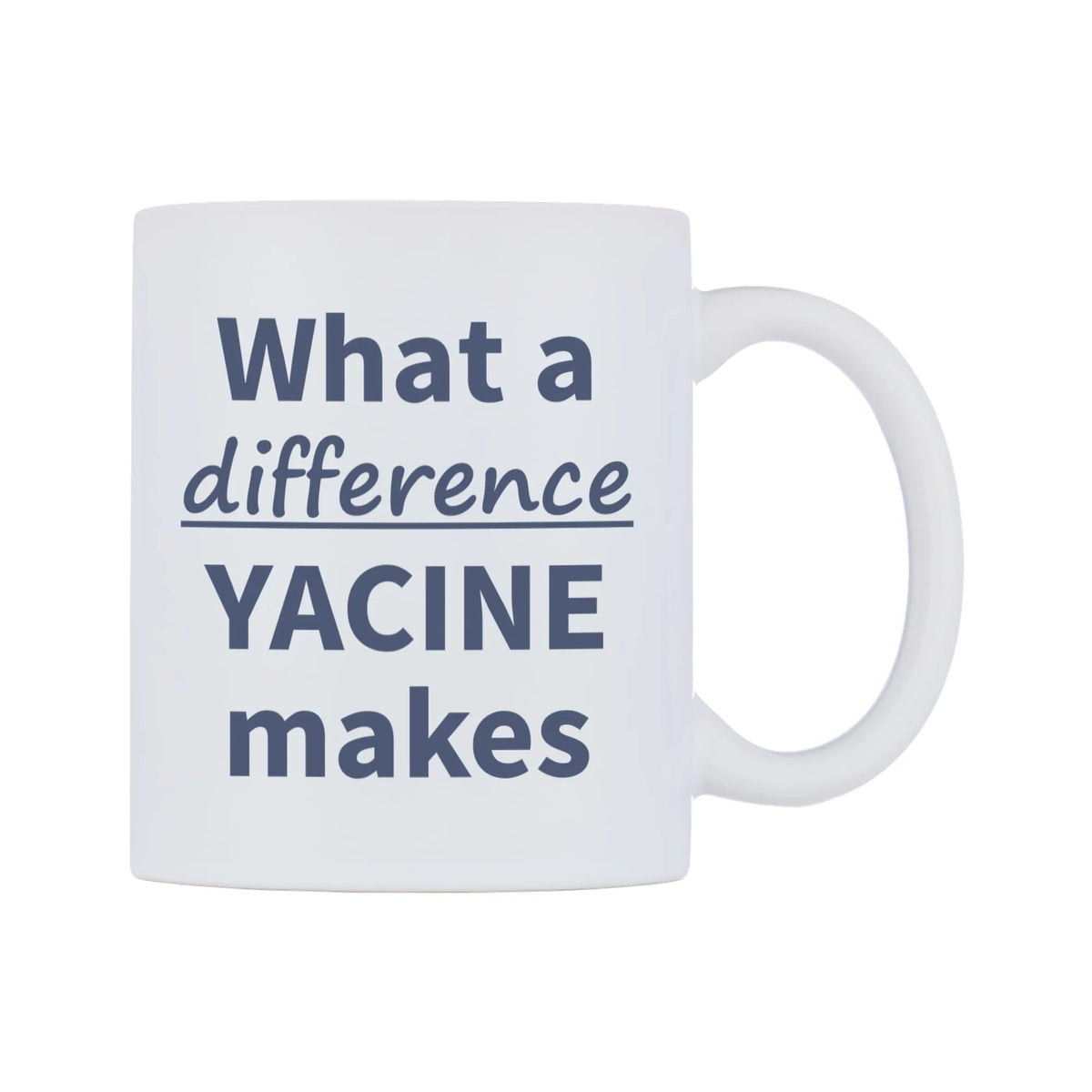 What a difference YACINE makes Mug — mug, left side, on a white background