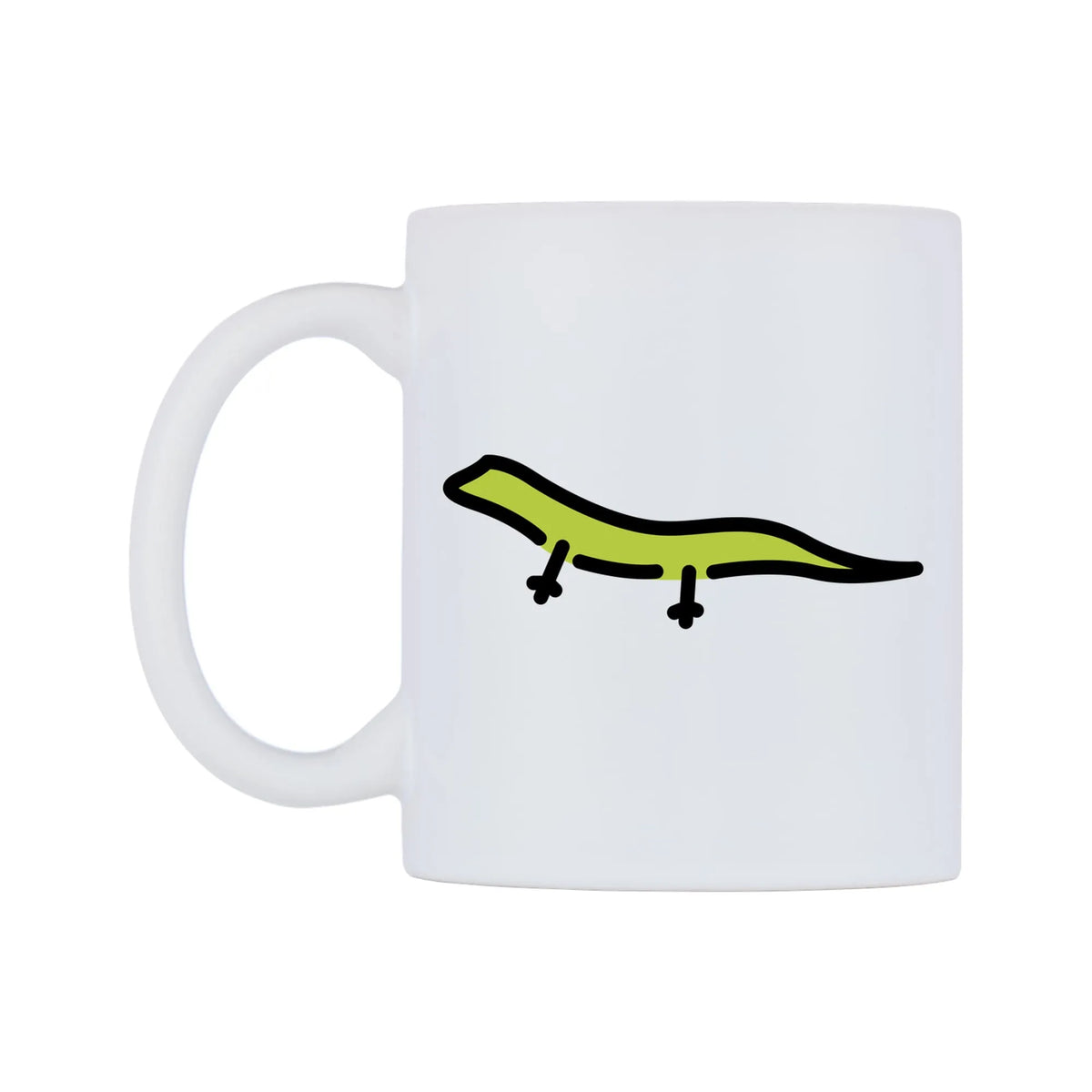 Lizard Emoji Mug — mug, right side, on a white background
