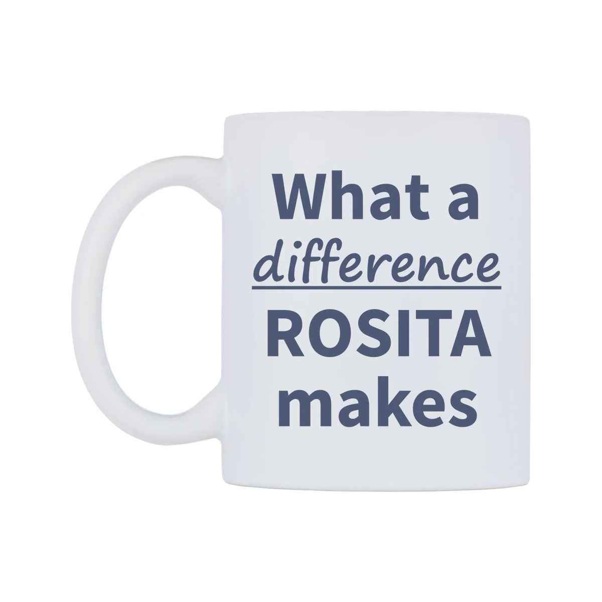 What a difference ROSITA makes Mug — mug, right side, on a white background