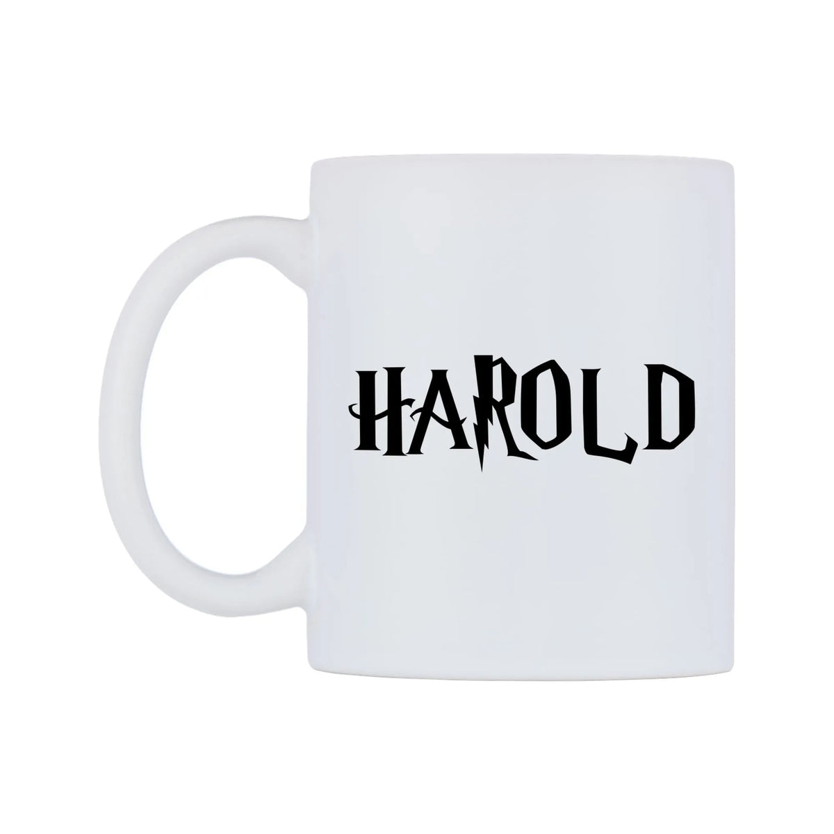 Harold - Wizard Themed Mug — white 11oz gloss mug, right side, on a white background