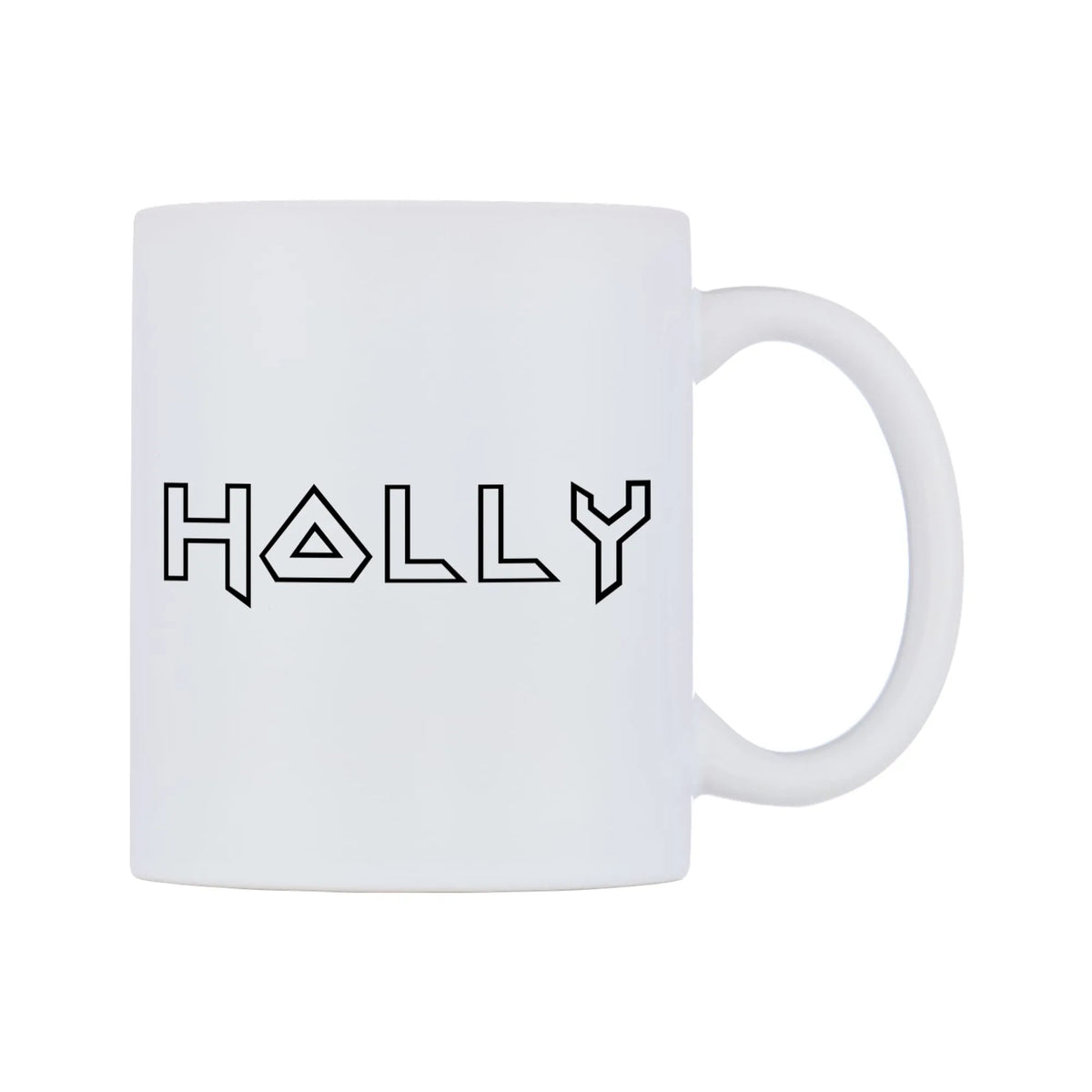 Holly - Iron Maiden Themed Mug — white 11oz gloss mug, left side, on a white background